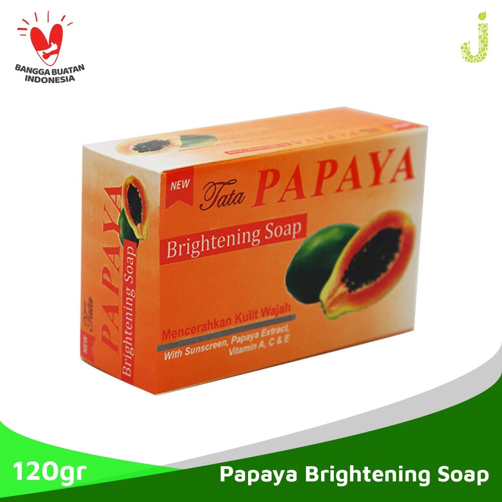 tata papaya soap/sabun batang pembersih wajah 120g tata papaya soap/sabun batang pembersih wajah 120g