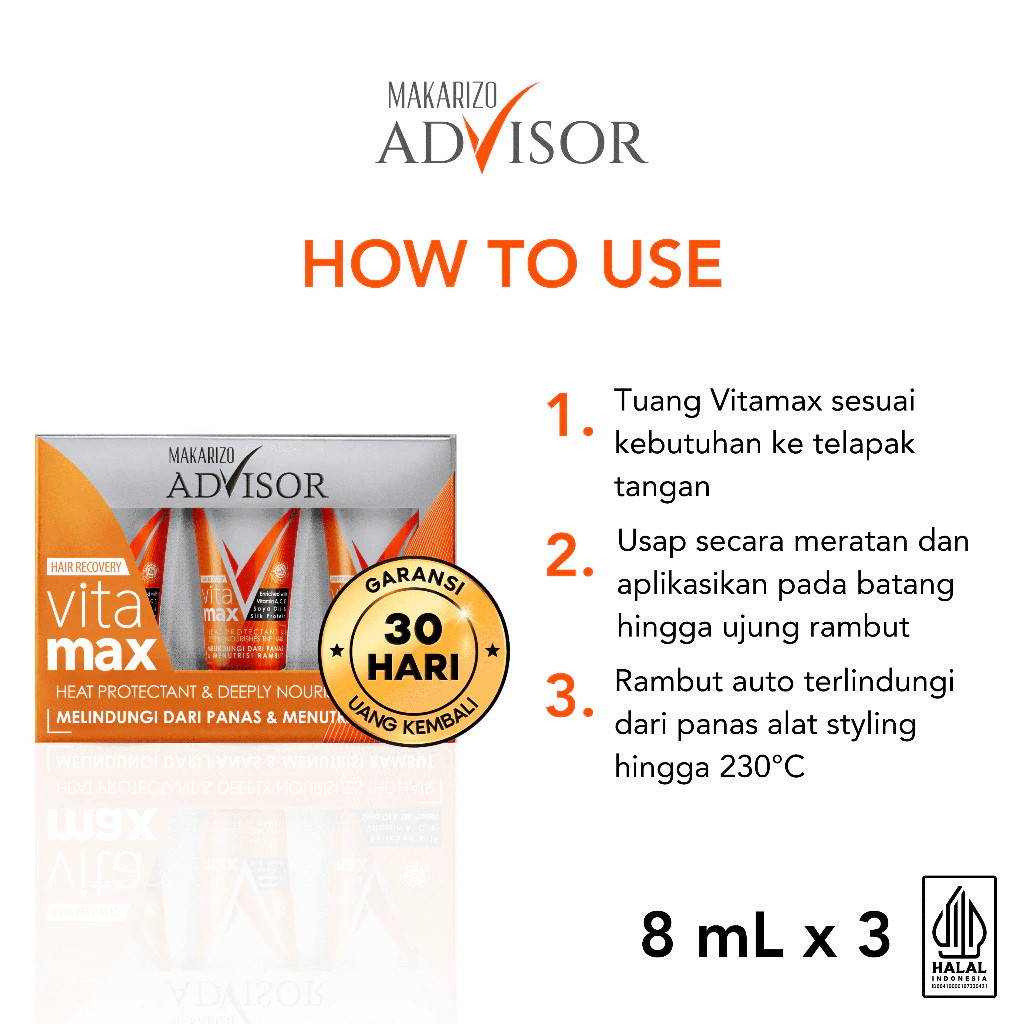 makarizo advisor hair recovery vitamax 50ml and 8ml/vitamin rambut makarizo advisor hair recovery vitamax 50ml and 8ml/vitamin rambut