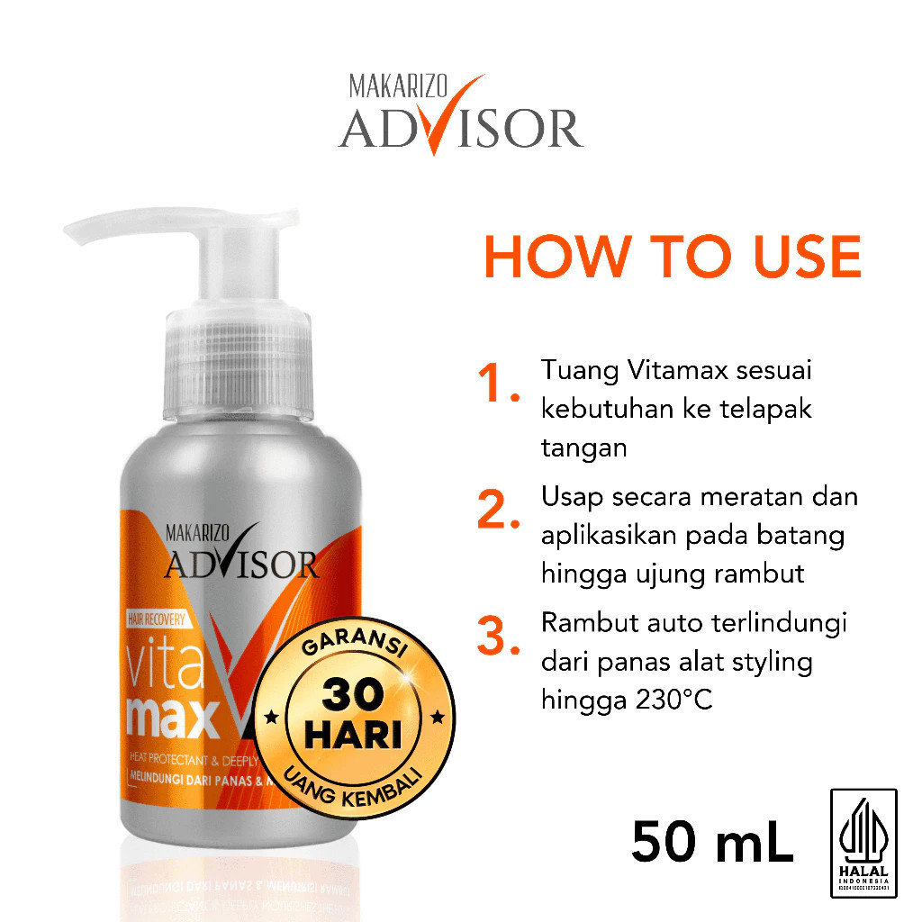 makarizo advisor hair recovery vitamax 50ml and 8ml/vitamin rambut makarizo advisor hair recovery vitamax 50ml and 8ml/vitamin rambut
