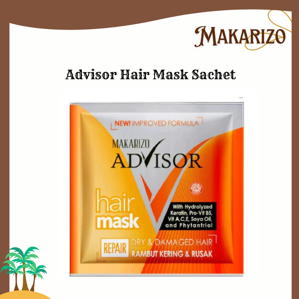 makarizo advisor hair repair mask sachet 15ml/masker rambut makarizo advisor hair repair mask sachet 15ml/masker rambut