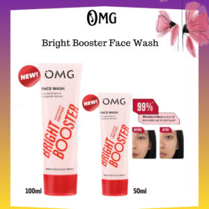 omg oh my glow bright booster face wash 50ml & 100ml/pembersih wajah