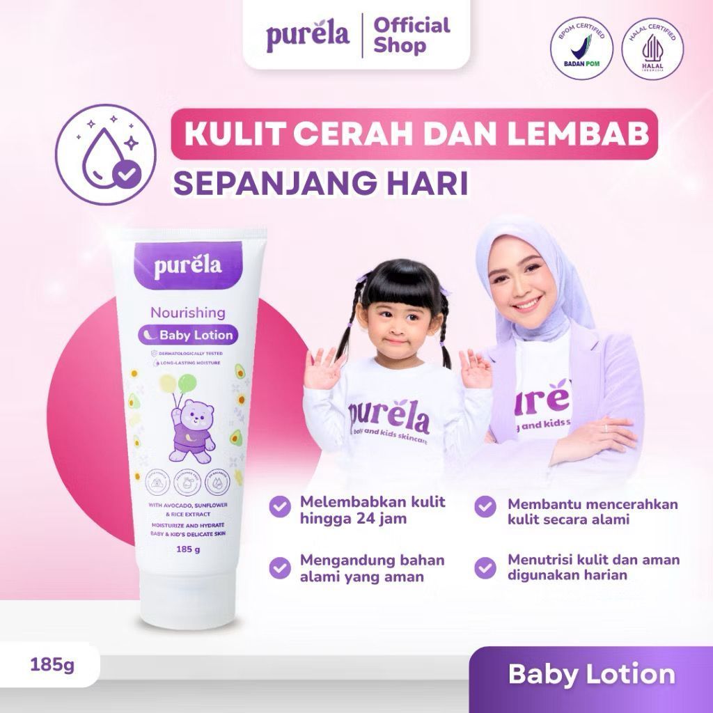 purela nourishing baby lotion 185ml/losion bayi dan anak purela nourishing baby lotion 185ml/losion bayi dan anak
