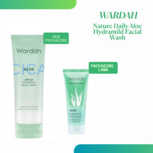 wardah nature daily aloe hydramild facial wash 60ml & 100ml | gel pembersih wajah