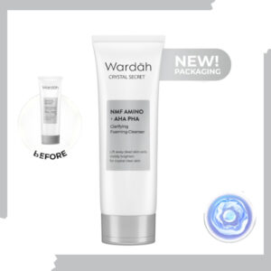 wardah crystal secret nmf amino aha pha clarifying foaming cleanser 100ml/pembersih wajah
