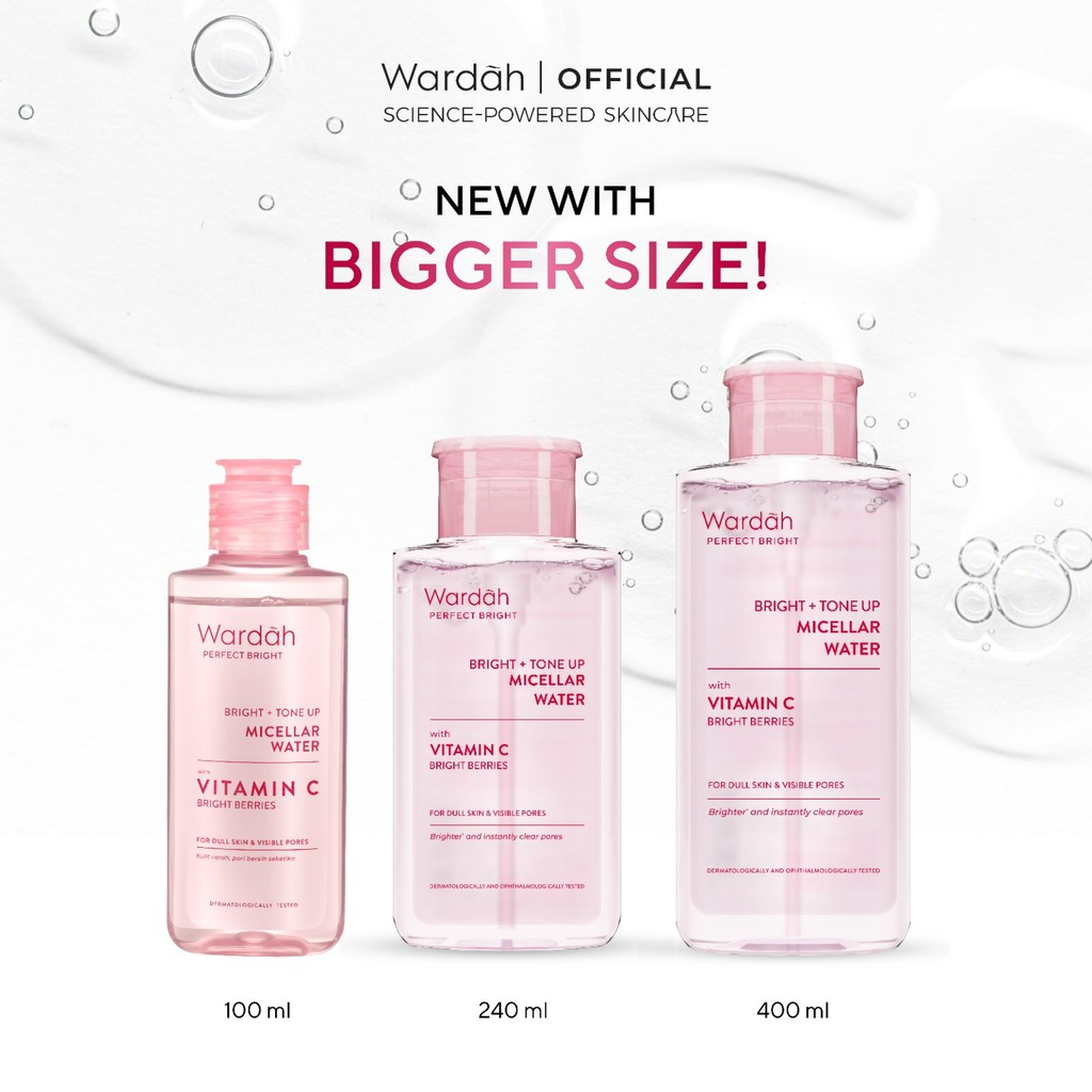 wardah perfect bright tone up micellar water 100ml/pembersih make up wardah perfect bright tone up micellar water 100ml/pembersih make up