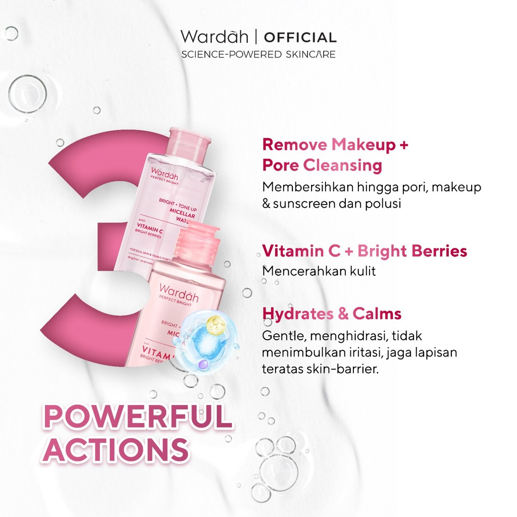 wardah perfect bright tone up micellar water 100ml/pembersih make up wardah perfect bright tone up micellar water 100ml/pembersih make up