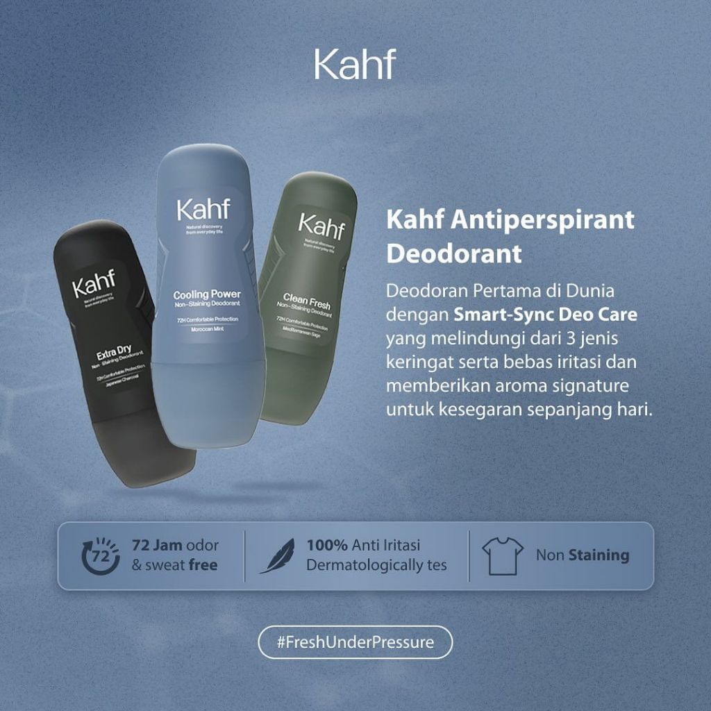 kahf antiperspirant deodorant roll on 45ml/clean fresh/cooling power/extra dry kahf antiperspirant deodorant roll on 45ml/clean fresh/cooling power/extra dry