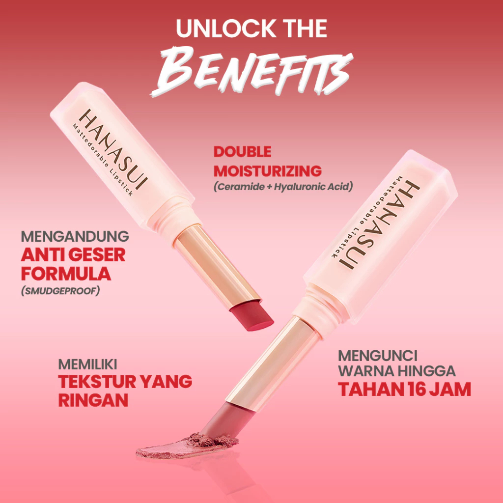 hanasui mattedorable lipstick 2g/ lipstik / lip matte hanasui mattedorable lipstick 2g/ lipstik / lip matte
