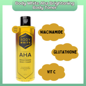 body white aha brightening body toner 250ml