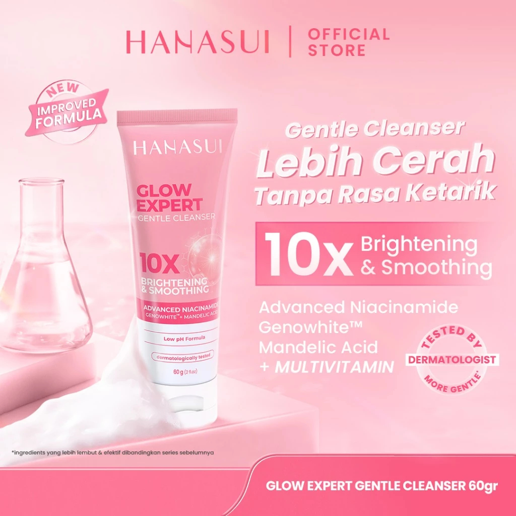 hanasui glow expert gentle cleanser 60g/pembersih wajah hanasui glow expert gentle cleanser 60g/pembersih wajah