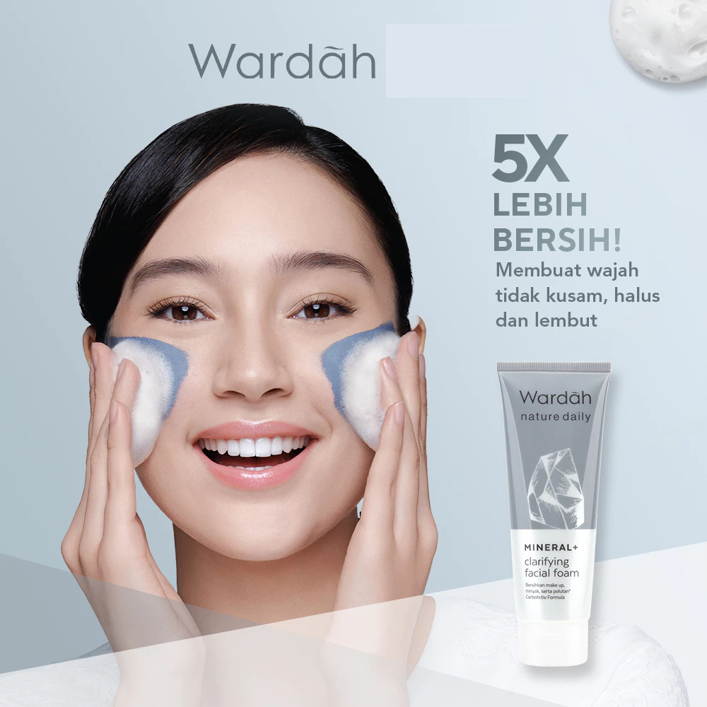 wardah nature daily mineral clarifying facial foam 100ml/pembersih wajah wardah nature daily mineral clarifying facial foam 100ml/pembersih wajah