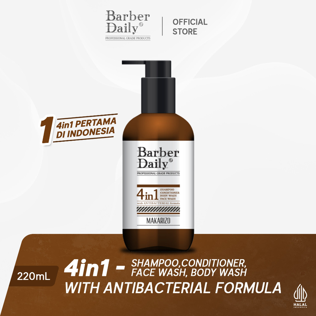 barber daily 4in1 shampoo conditioner face wash and body wash 220ml barber daily 4in1 shampoo conditioner face wash and body wash 220ml