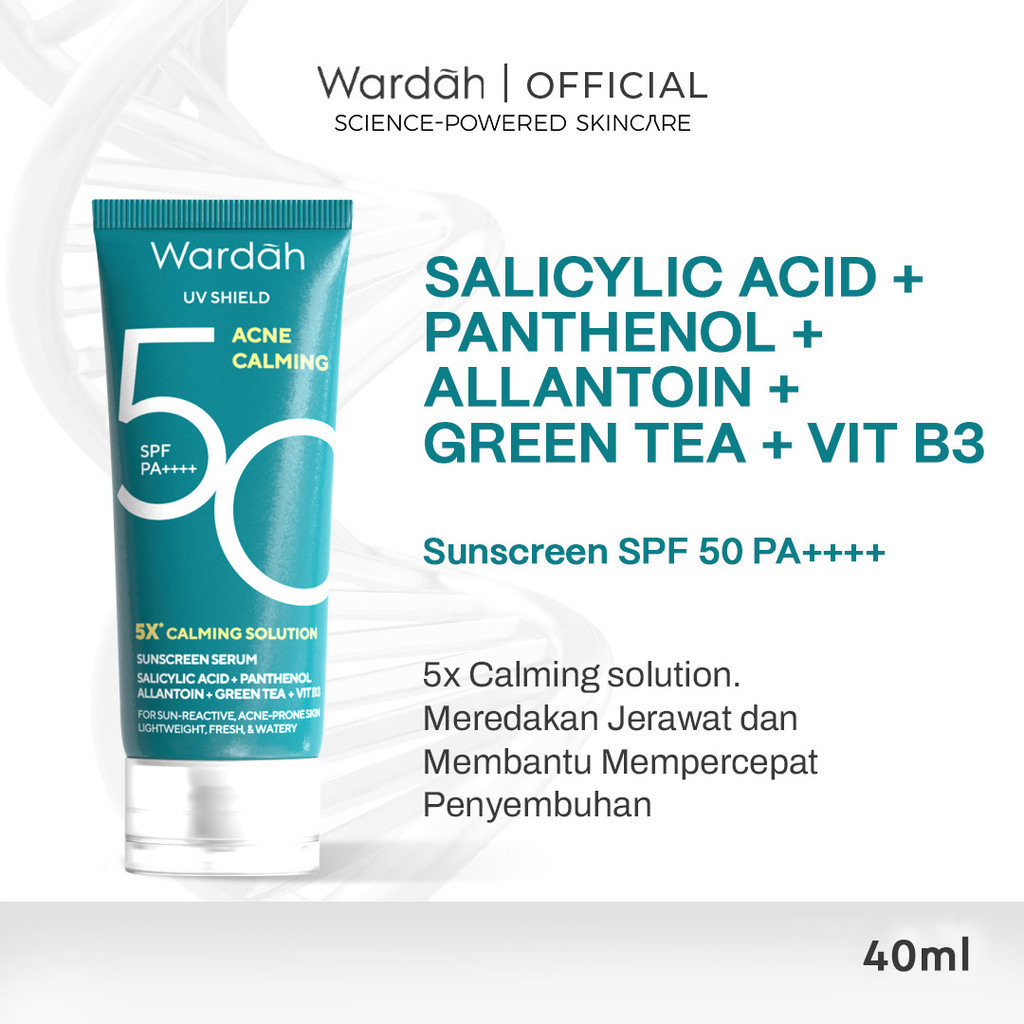 wardah uv shield acne calming sunscreen serum spf 50 pa++++ 40ml wardah uv shield acne calming sunscreen serum spf 50 pa++++ 40ml